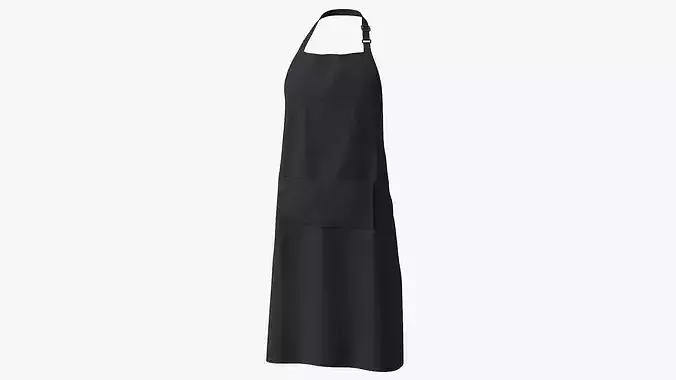 Mens Cooking Apron Black 3D model