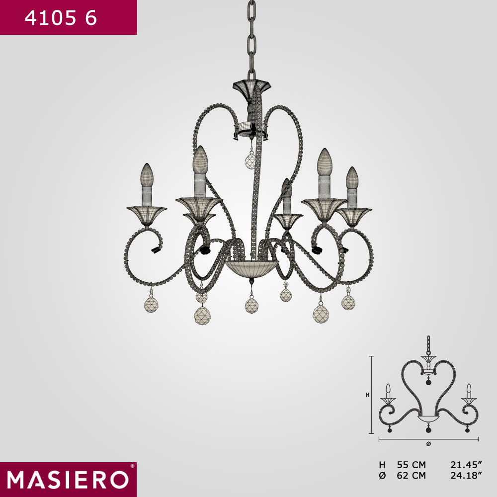 Masiero 4105-6 chandelier 3D model_1