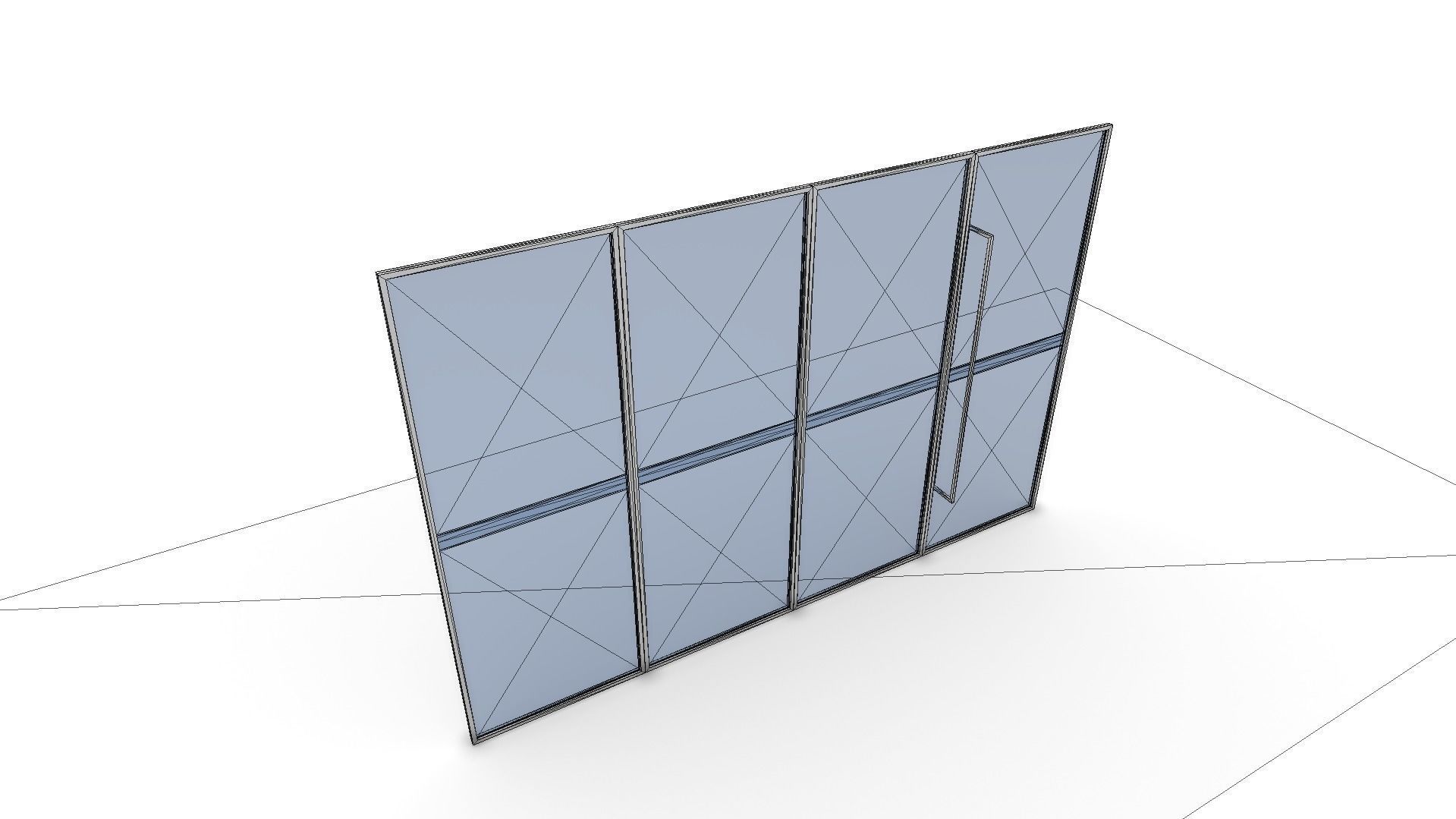 Interior Glass With Door SHC Quick Office Low-poly 3D model_6