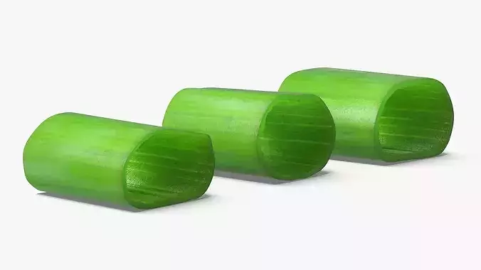 Chopped Green Onion Pieces Set 3D model 4