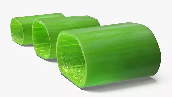 Chopped Green Onion Pieces Set 3D model 3