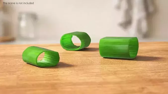 Chopped Green Onion Pieces Set 3D model 2