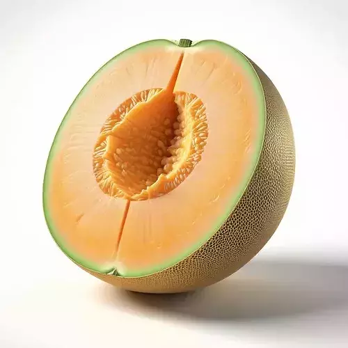 Cantaloupe Melon Half Realistic 3D Model 3D model