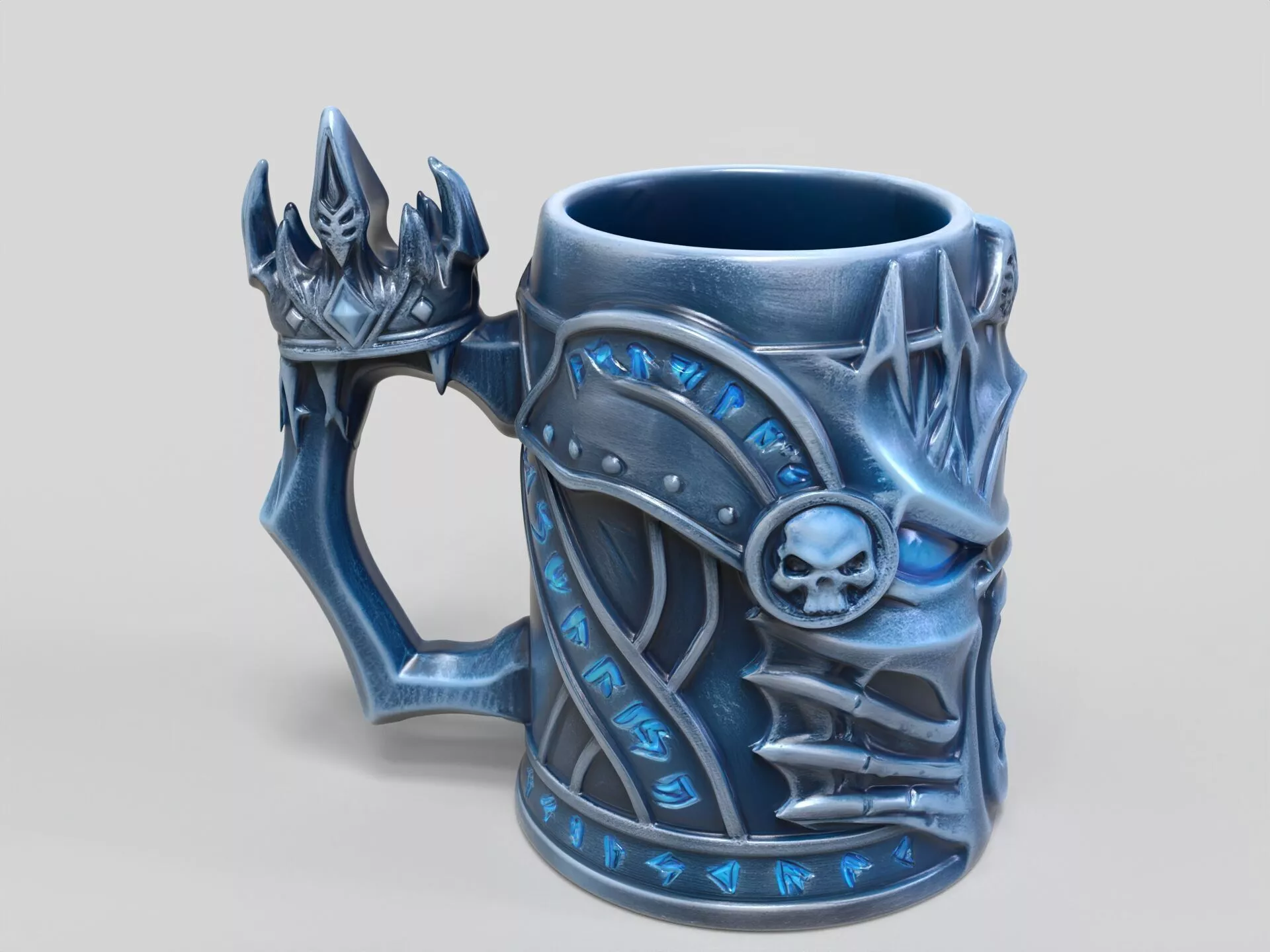 Lich King Arthas Menethil Mug World of Warcraft Skull Design 3D print model