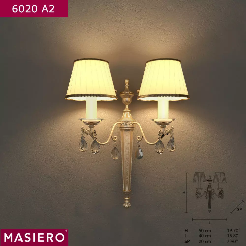 Masiero 6020 A2 wall lamp 3D model_0
