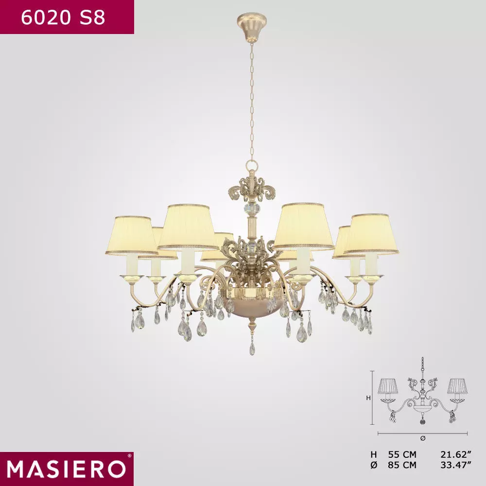 Masiero 6020 S8 chandelier 3D model_0