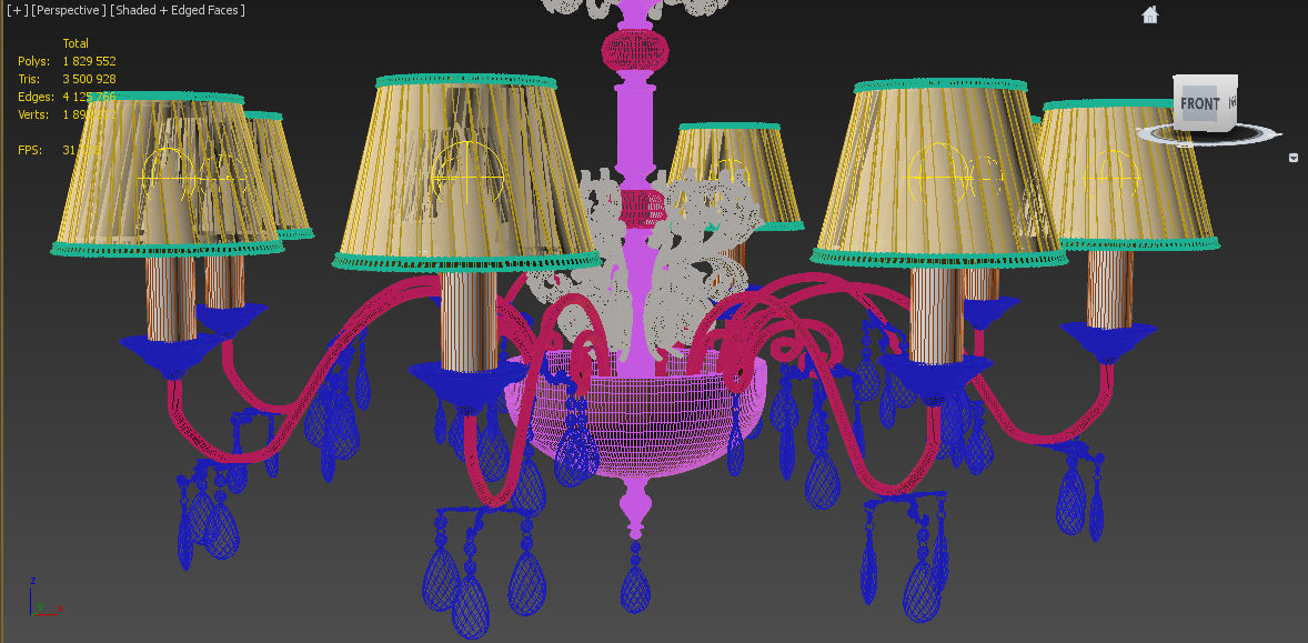 Masiero 6020 S8 chandelier 3D model_4
