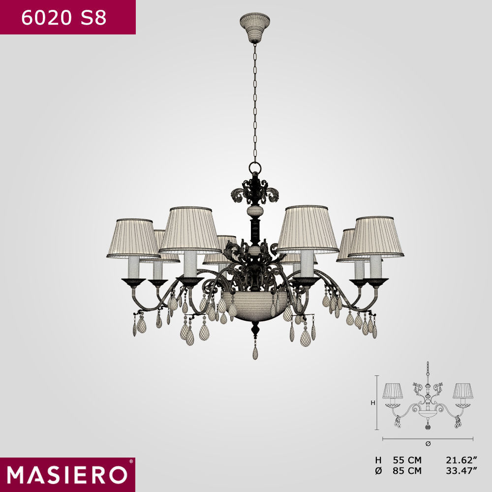 Masiero 6020 S8 chandelier 3D model_1