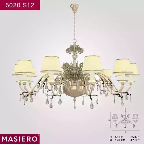 Masiero 6020 S12 chandelier 3D model