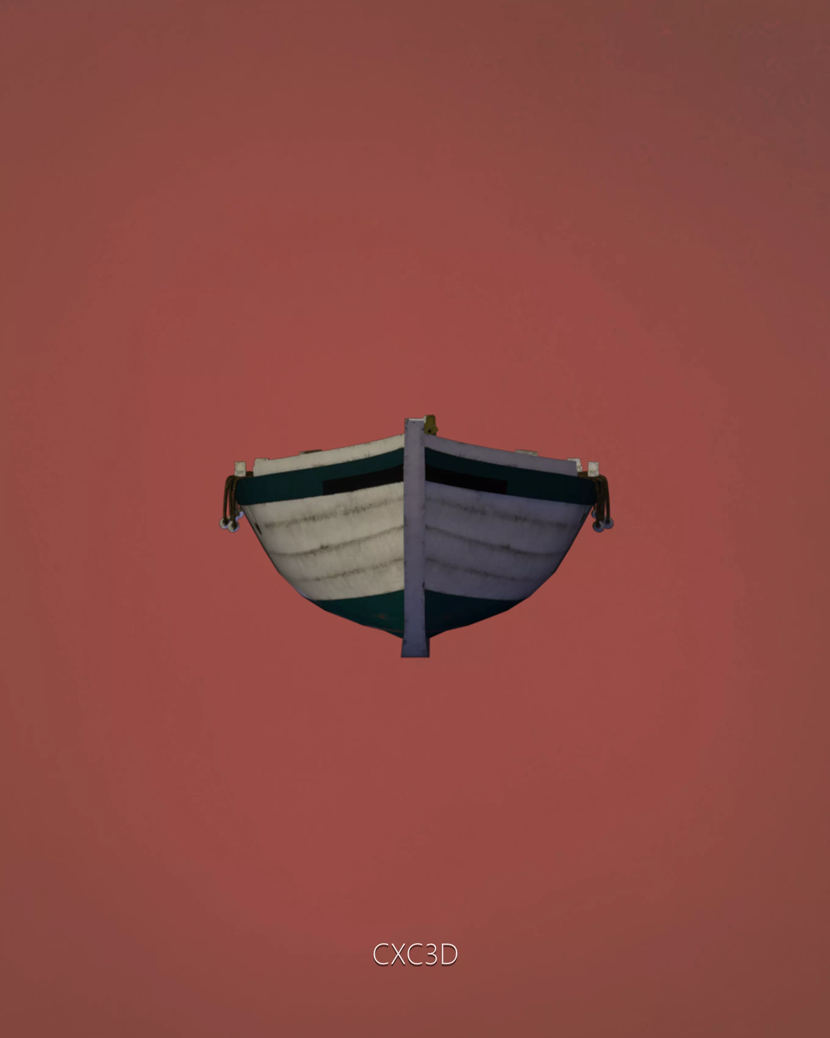 Small Boat 3D Asset Low-poly 3D model