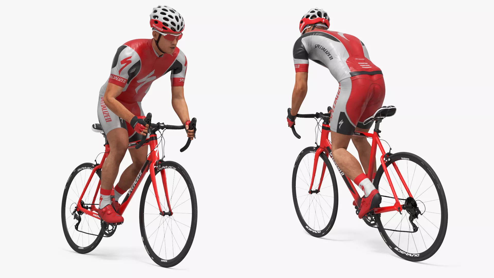 Cyclist Ride Fast Standing Animated Rigged For Maya 3D model