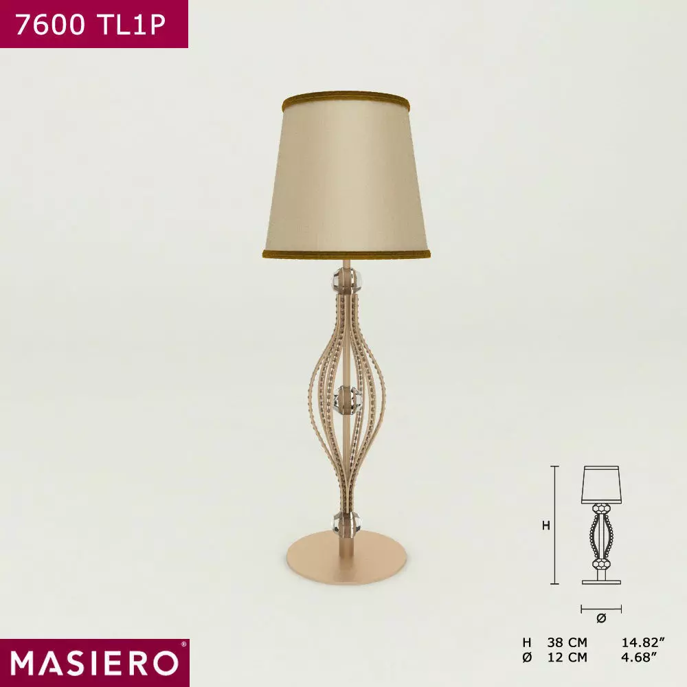 Masiero 7600 TL1P table lamp 3D model_0
