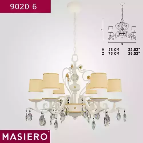Masiero 9020 6 chandelier