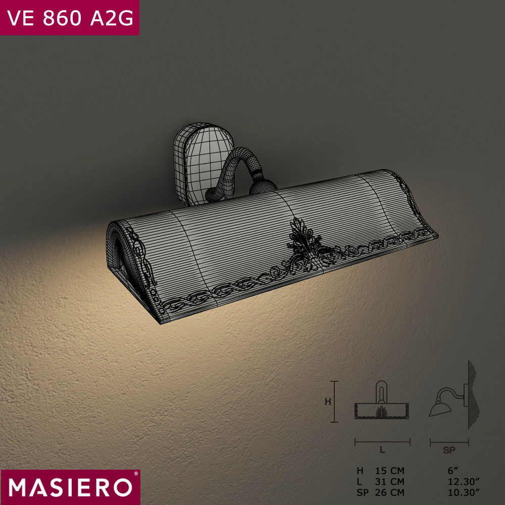 Masiero 860 A2G wall lamp 3D model_1