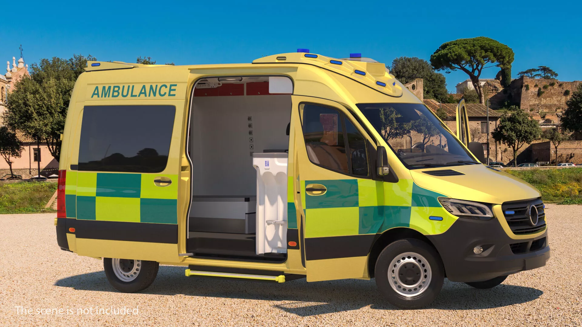 Emergency Ambulance Vehicle Rigged 3D model