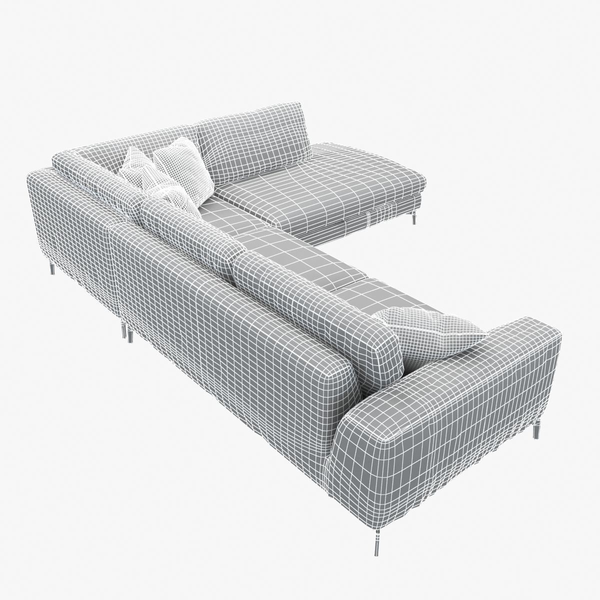Custom made italian corner sofa 3D model_10