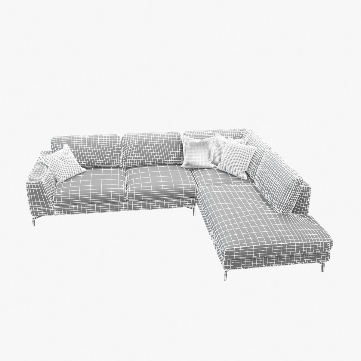 Custom made italian corner sofa 3D model_8