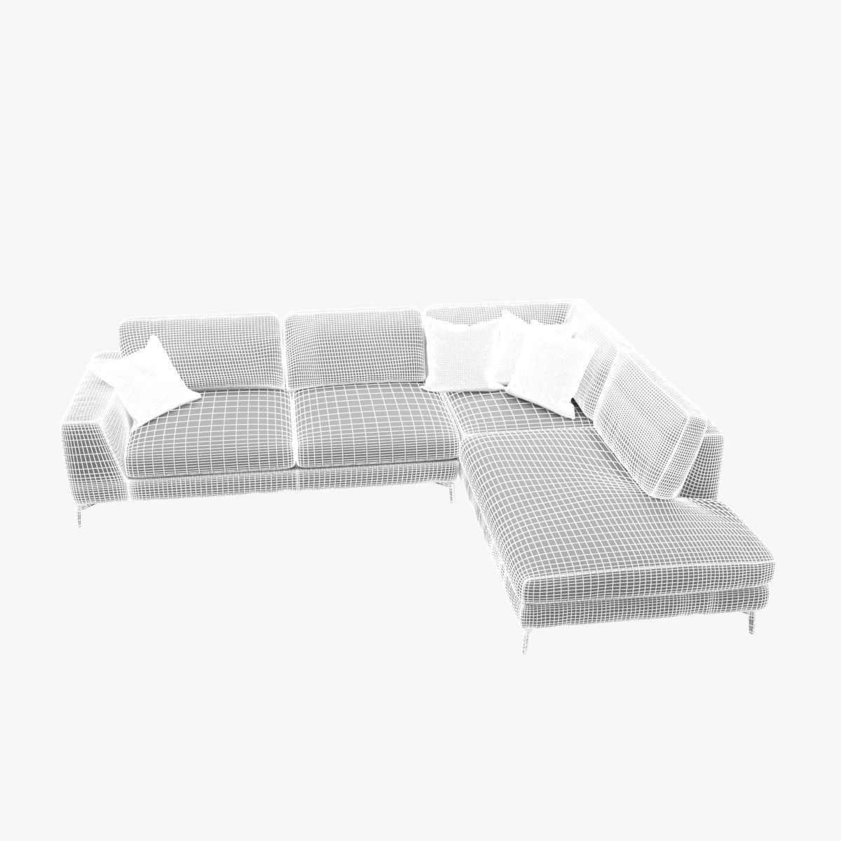 Custom made italian corner sofa 3D model_7