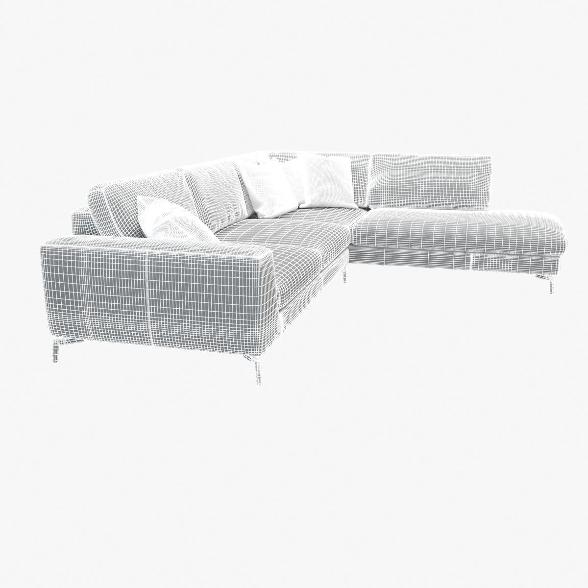 Custom made italian corner sofa 3D model_5