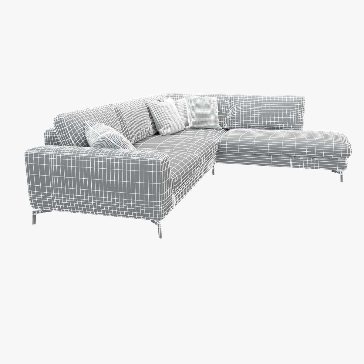 Custom made italian corner sofa 3D model_2