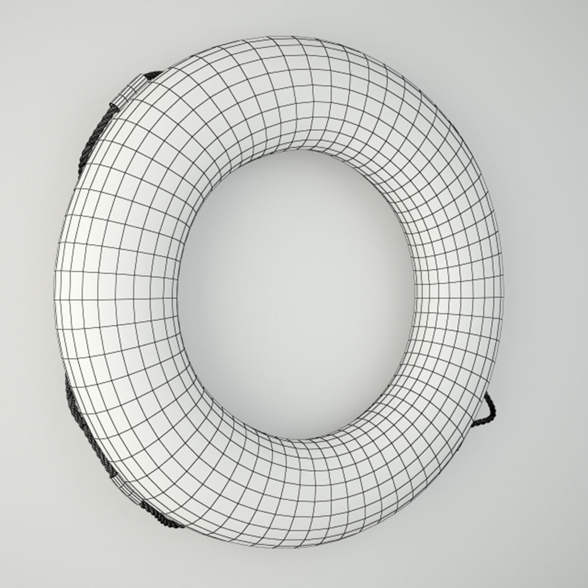 1919 Vintage Life Preserver Ring 3D model_3