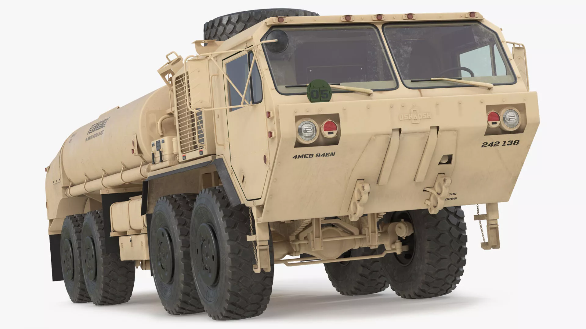 Oshkosh HEMTT M978 Fuel Tanker Truck Desert 3D model