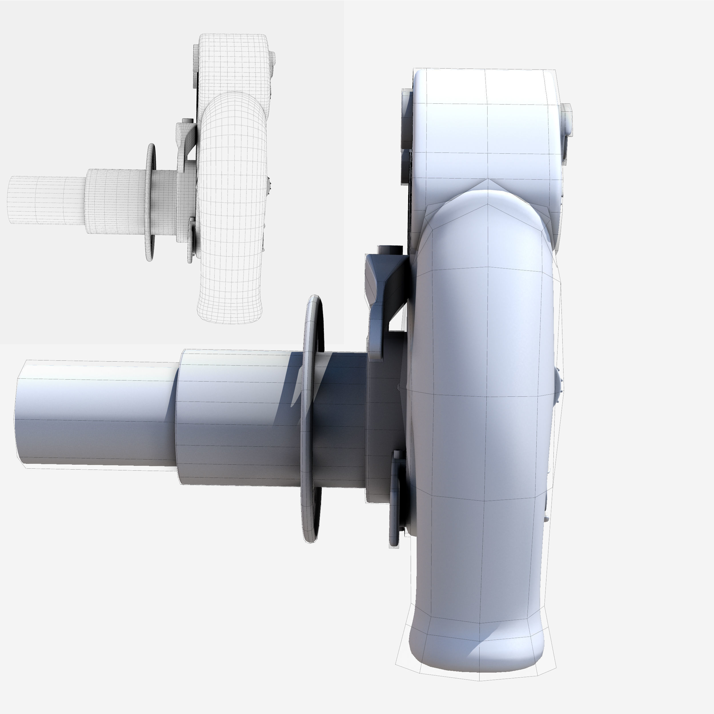 W07 Steering Wheel Low-poly 3D model_7