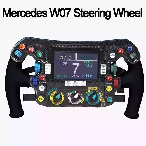 W07 Steering Wheel Low-poly 3D model
