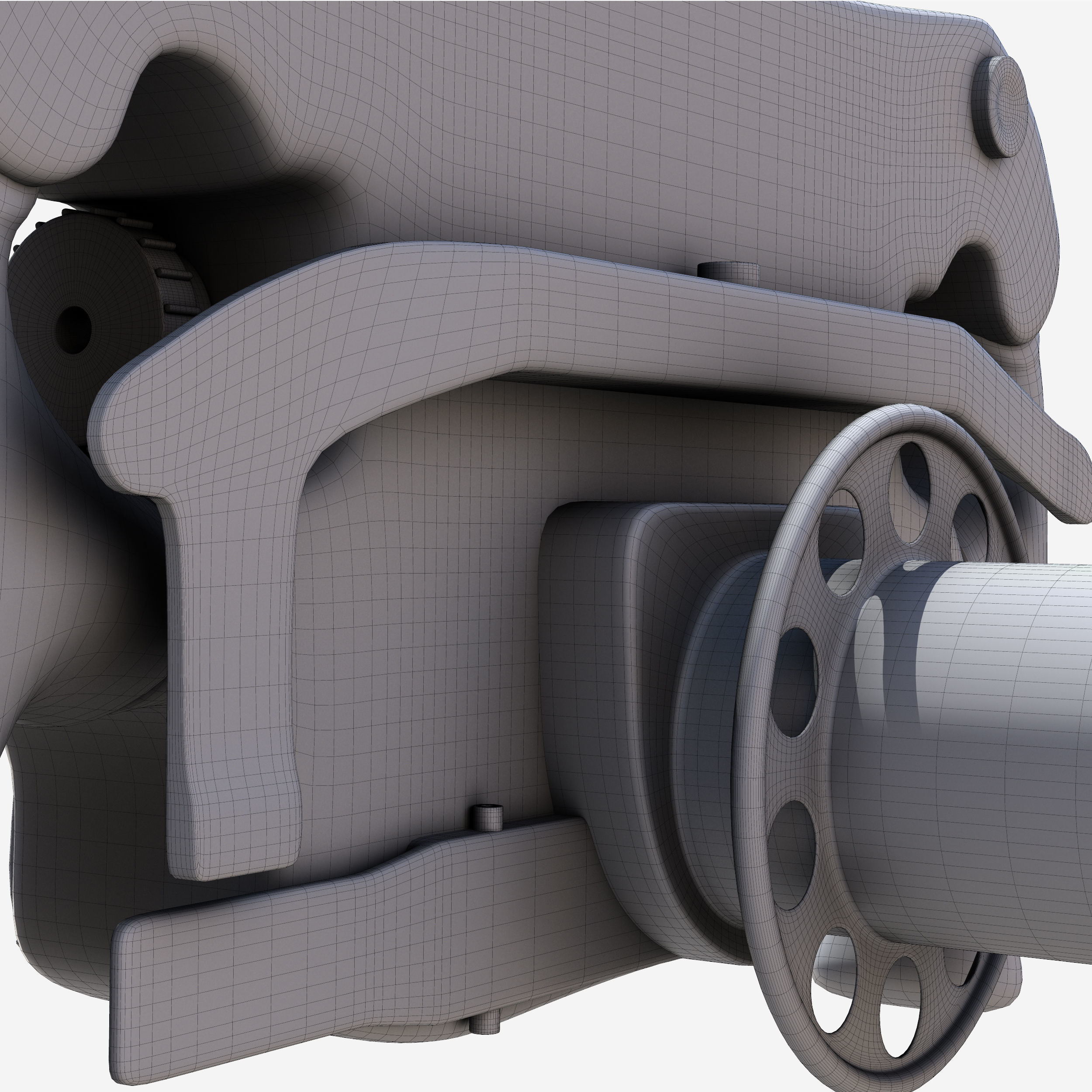 W07 Steering Wheel Low-poly 3D model_9