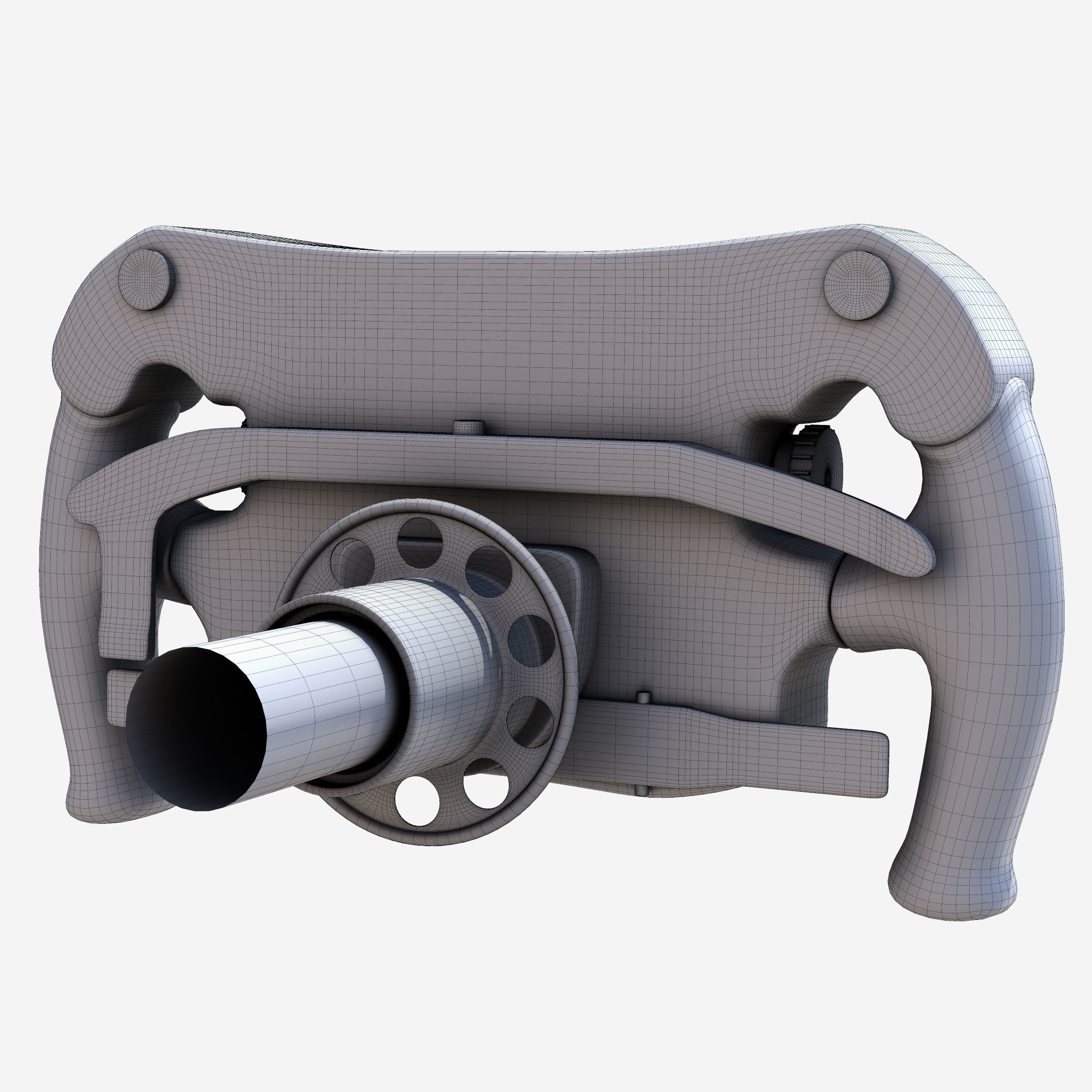 W07 Steering Wheel Low-poly 3D model_3