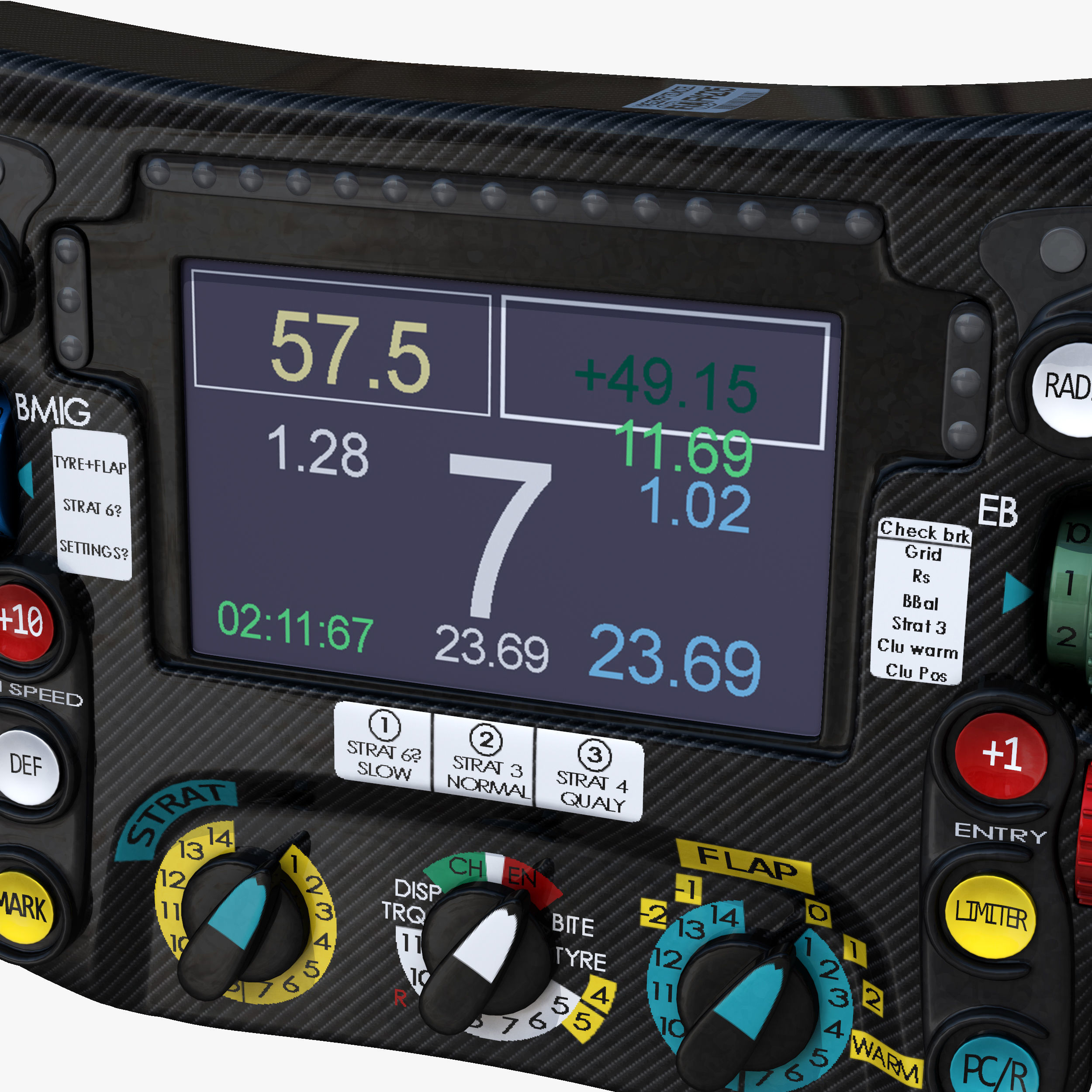 W07 Steering Wheel Low-poly 3D model_5