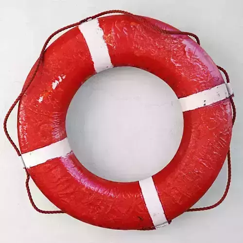 1950s Red and White Life Preserver 2 3D model