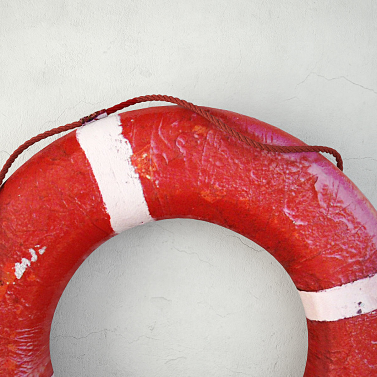 1950s Red and White Life Preserver 2 3D model_4