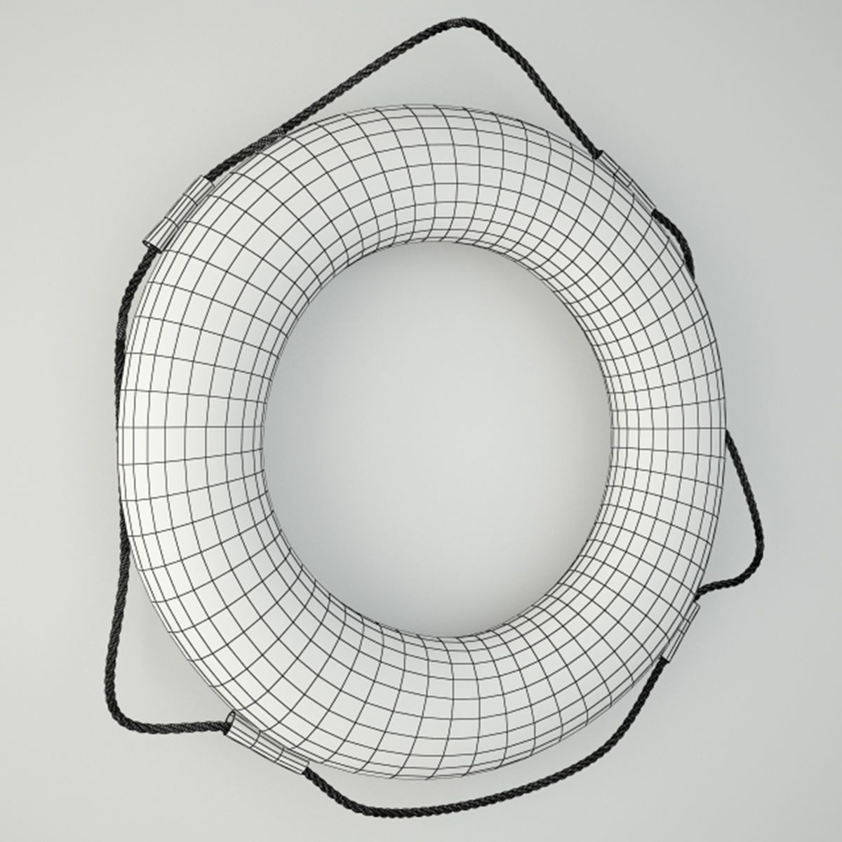 1951 Vintage Life Preserver Ring 3D model_3