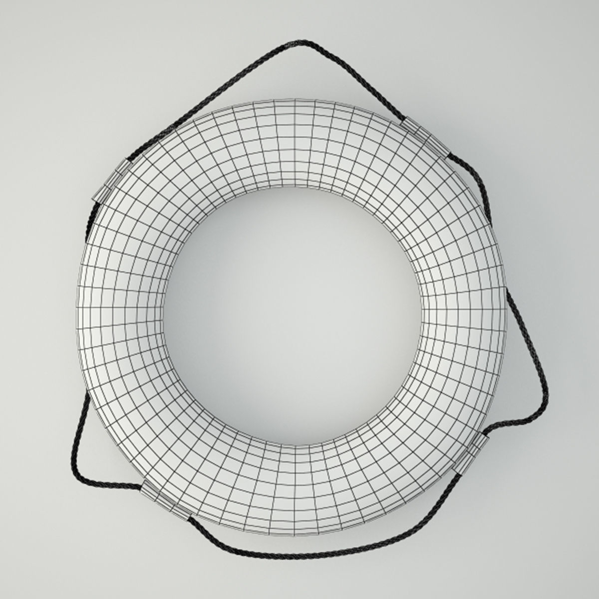 1951 Vintage Life Preserver Ring 3D model_1