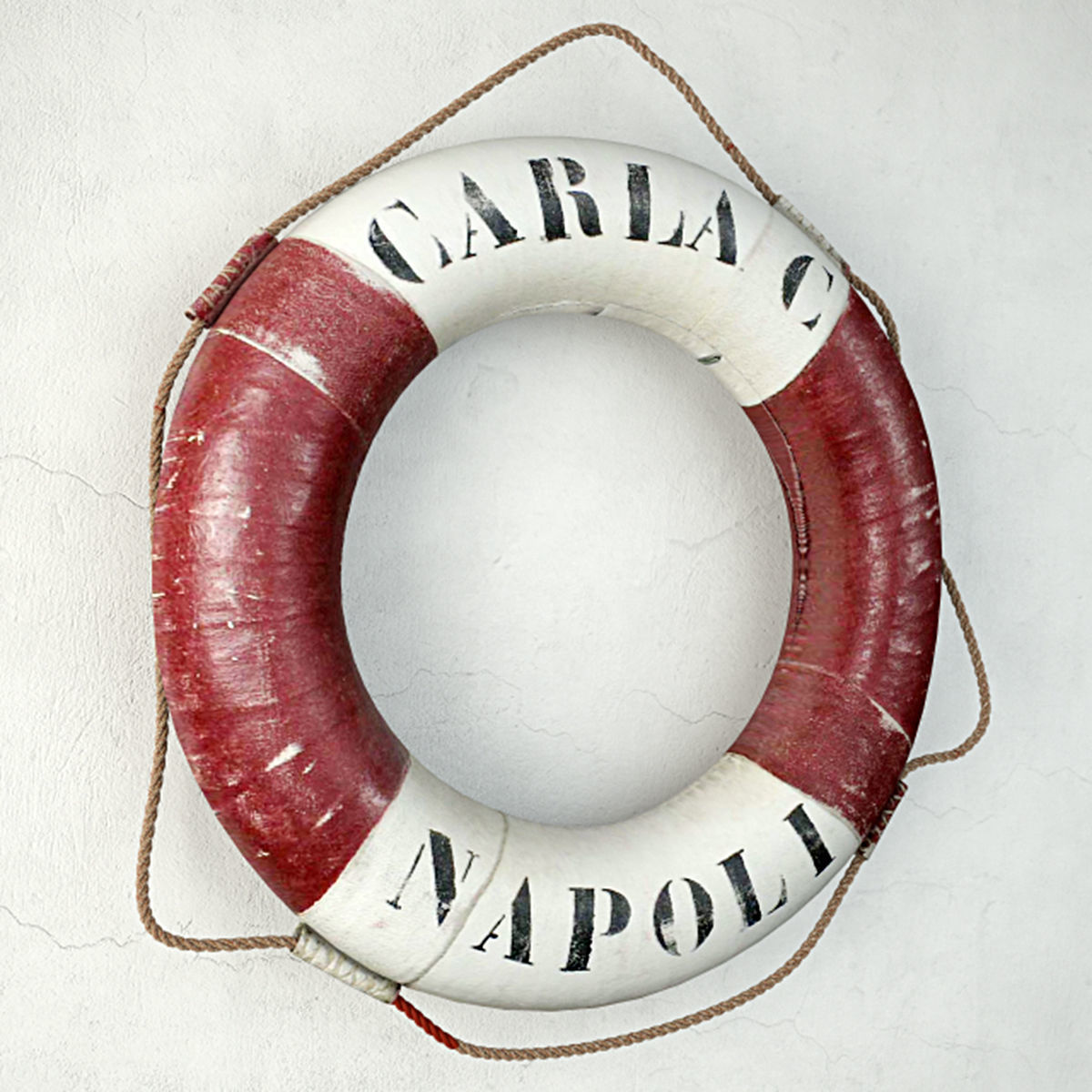 1951 Vintage Life Preserver Ring 3D model_2