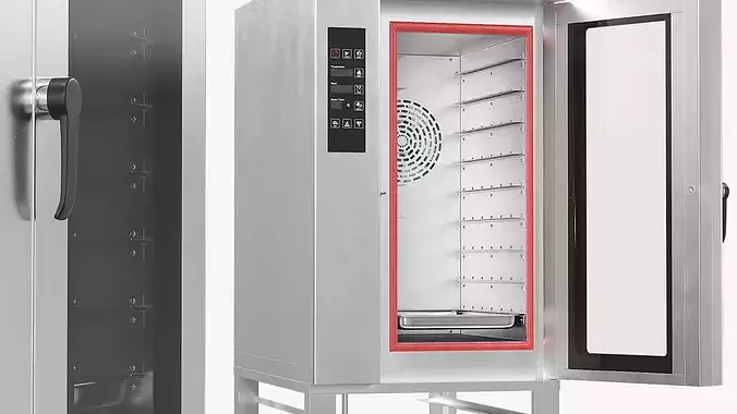 Industrial Convection Oven with Rolling Stand 3D model 4