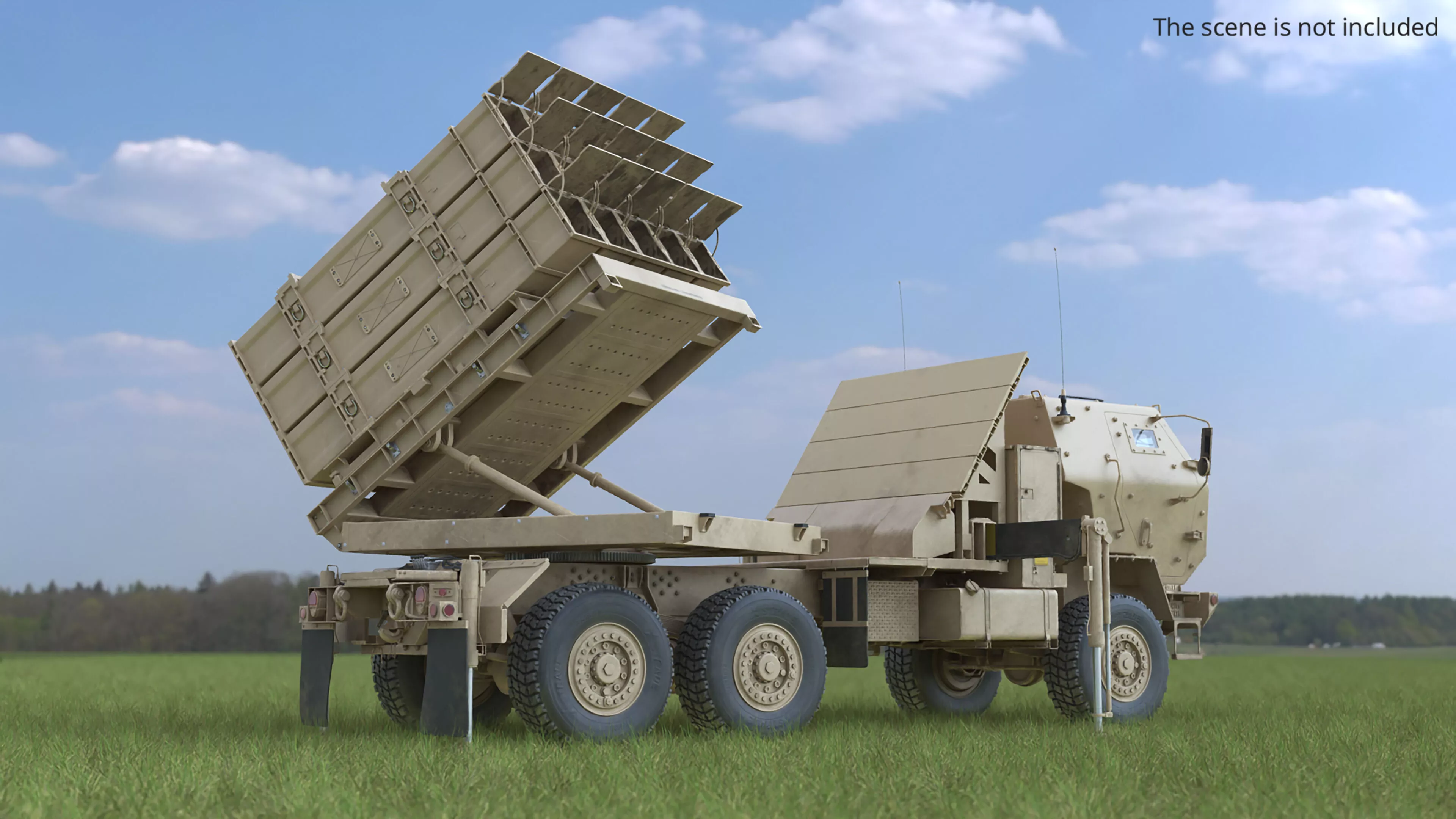 Multi Mission Launcher Platform Desert Rigged for Maya 3D model