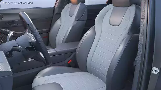 Modern Vehicle Seat With Arm Support 3D model 2