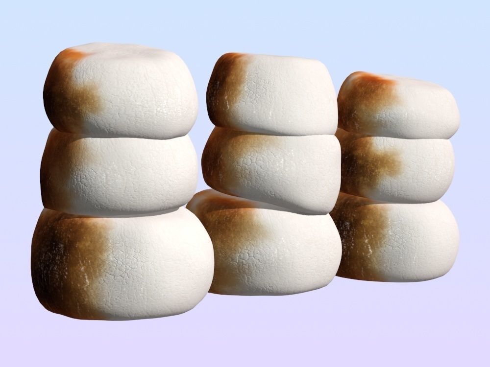 Marshmallows stack of stones Low-poly 3D model_1