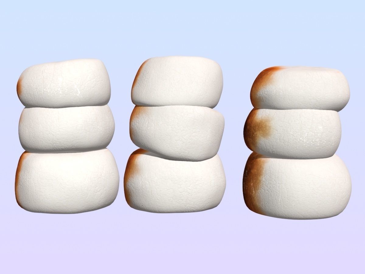 Marshmallows stack of stones Low-poly 3D model_2