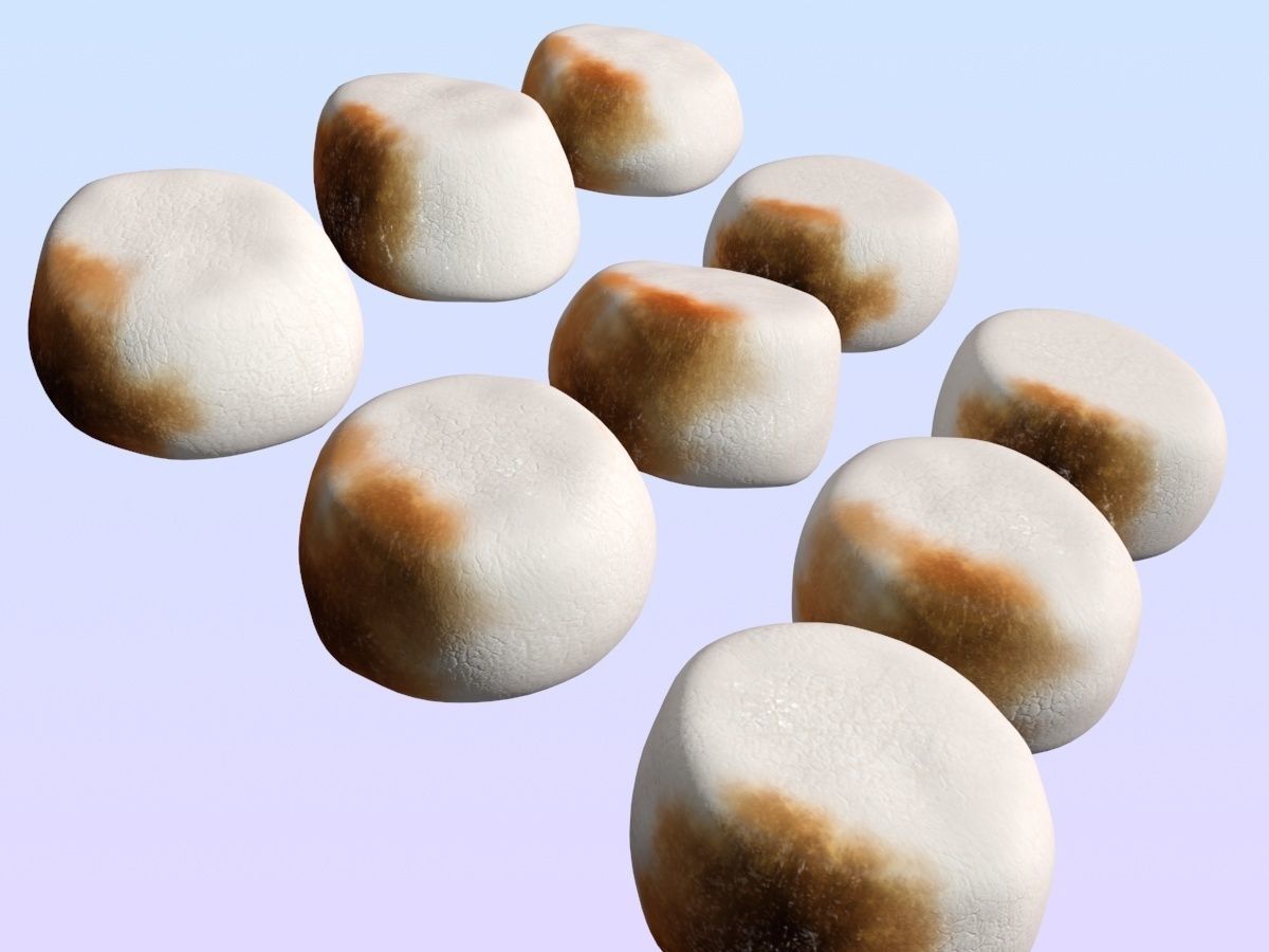 Marshmallows stack of stones Low-poly 3D model_3