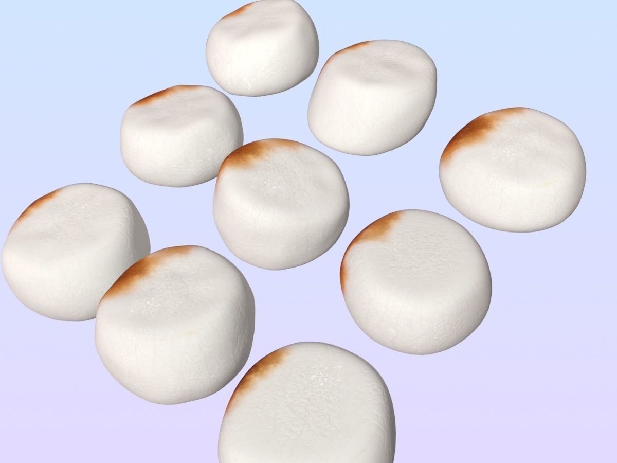 Marshmallows stack of stones Low-poly 3D model_5