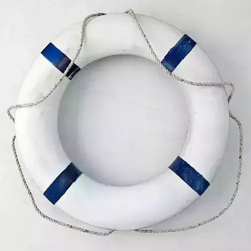 Blue and White Life Preserver 2 3D model