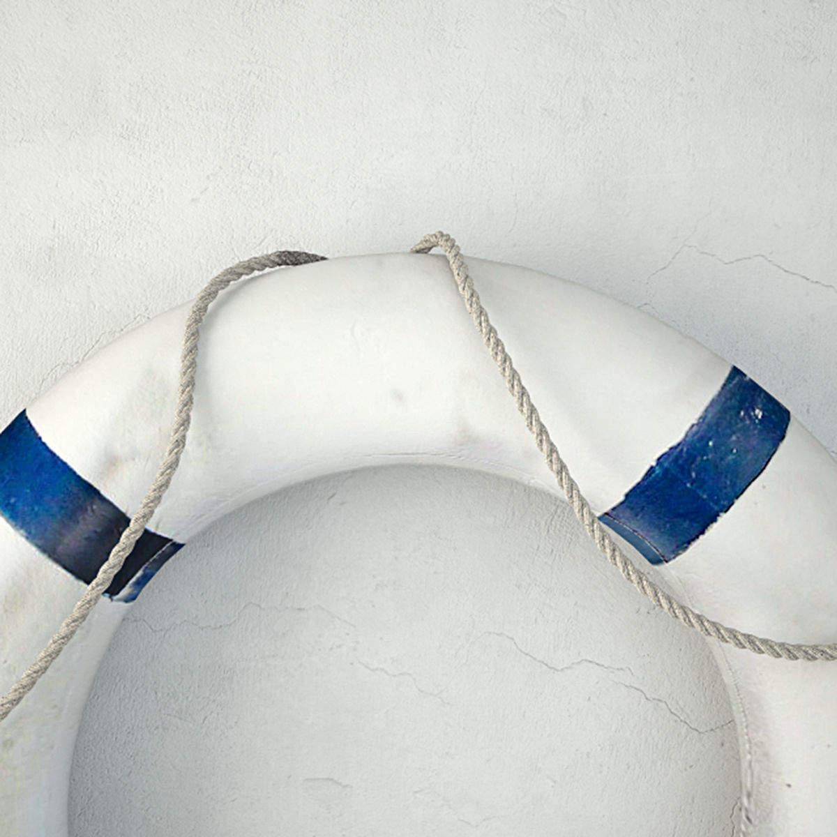 Blue and White Life Preserver 2 3D model_4