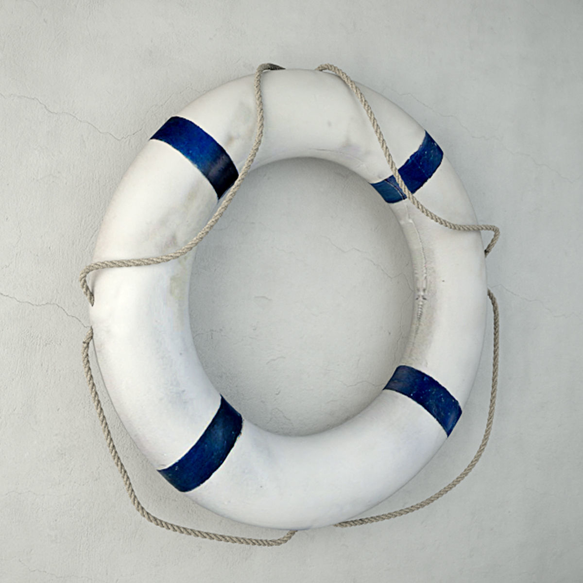Blue and White Life Preserver 2 3D model_2