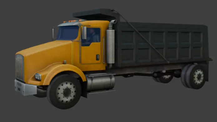 Realistic Low Poly Dump Truck Game Ready Asset Low-poly 3D model