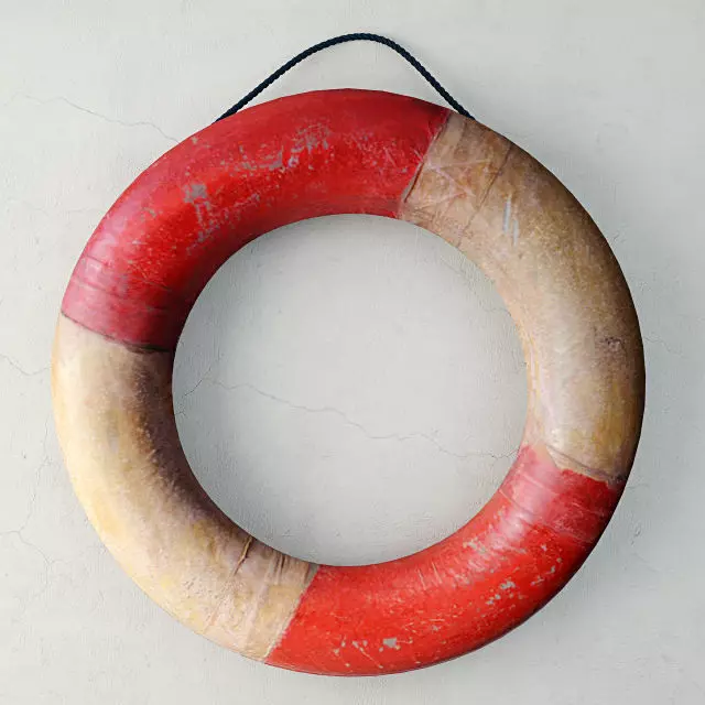 Mid-Century Life Preserver 3D model_0