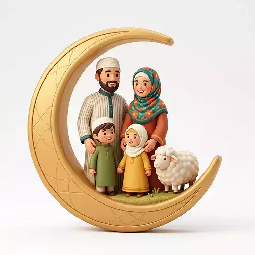 Muslim Family Eid Al Adha 3D Model