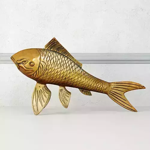 Midcentury Solid Brass Koi Fish